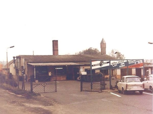 Das Gebäude von Reifenservice Mülot im Jahr 1969