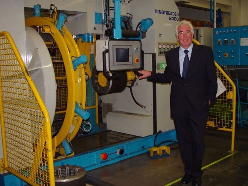 Uwe Mülot am neuen Ringtreader im Jahr 2001